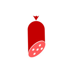 vectore icon, cut sausage on white background
