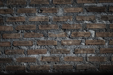 Black and white brick wall texture and background