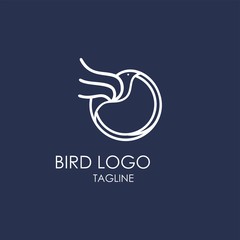 Bird Outline logo design is a simple minimalist style template