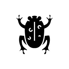 Frog experiment black icon, concept illustration, vector flat symbol, glyph sign.