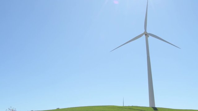 Big wind turbine of renewable energy moving blades