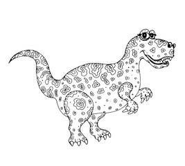 vector funny dinosaur on a white background. coloring