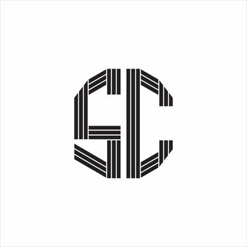 recommend clip art: SC Logo monogram outline style linked isolated on white background