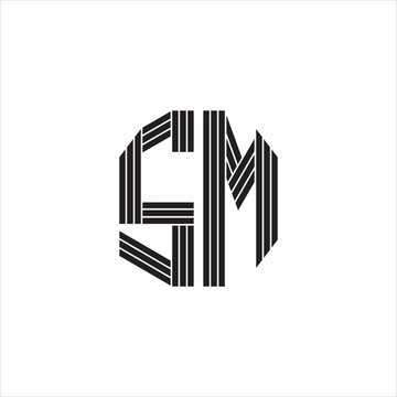 recommend clip art: SM Logo monogram outline style linked isolated on white background