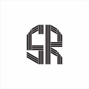 recommend clip art: SR Logo monogram outline style linked isolated on white background