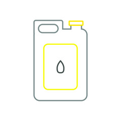 carafe of oil for vehicle on white background, icon vector