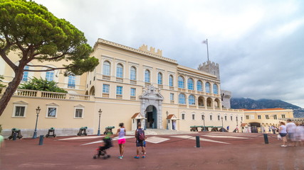 Fototapeta premium Prince's Palace of Monaco timelapse - It is the official residence of the Prince of Monaco.