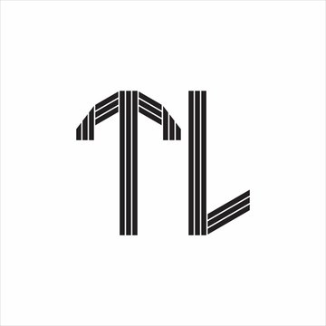 recommend clip art: TL Logo monogram outline style linked isolated on white background