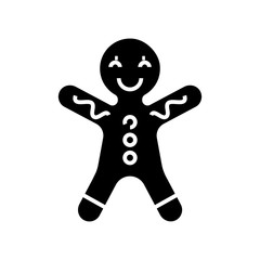 Gingerbread black icon, concept illustration, vector flat symbol, glyph sign.
