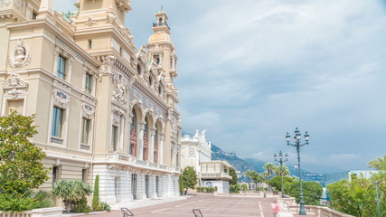 19th century baroque style palace of the Monte Carlo Casino in Monaco - obrazy, fototapety, plakaty