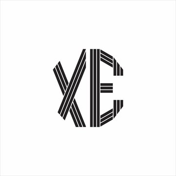 recommend clip art: XE Logo monogram outline style linked isolated on white background