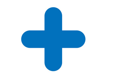 Plus icon vector (blue version)