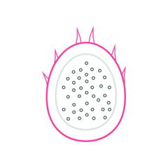 pitaya white background, icon vector
