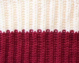 knitted wool background is two-tone milk-maroon. elastic band binding the texture one in front one...