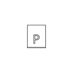 parking ticket white background, icon vector
