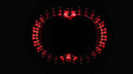  8K, 3D render bacteriophage flu virus micro organism cell under microscope, coronavirus disease, COVID-19