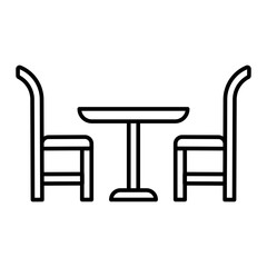 Dinner table icon vector sign and symbols