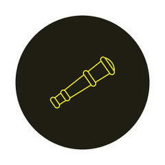 pirate spyglass white background, icon vector