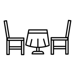 Dinner table icon vector sign and symbols