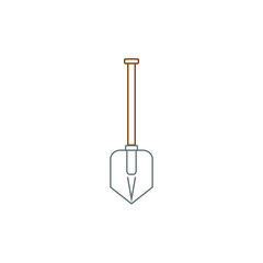 camper shovel vector icon on white background