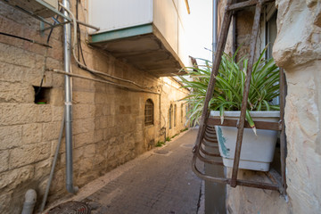 Old and Special Buildings, Old Nahlaot Neighborhood in Jerusalem, Israel. From the first neighborhoods outside the city wall. Since 1875.