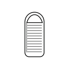 sleeping bag vector icon on white background