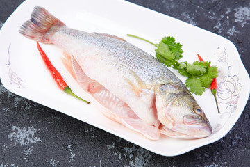 Delicious steamed bass