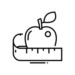 Measurement line icon, concept sign, outline vector illustration, linear symbol.