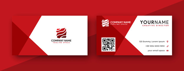 abstract red business card template designs