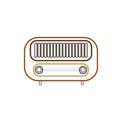 old radio vector icon on white background