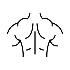 Muscular back line icon, concept sign, outline vector illustration, linear symbol.