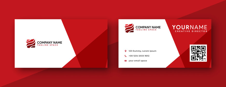 abstract red business card template designs