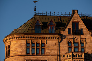 Old gothic building during sunset