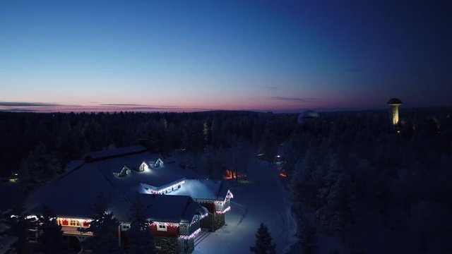 Glass Igoo | Aerial | Night| Kakslauttanen | Saariselkä | Sodankylä | Ivalo | Lapland | Finland
