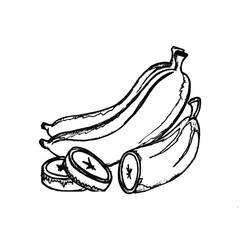 Banana hand drawn doodle style icon vector illustration