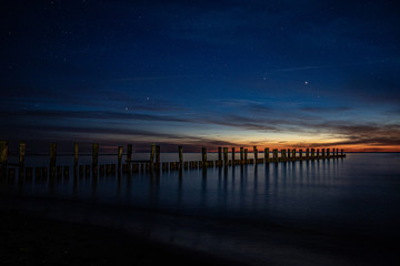 Seebr&uuml;cke Unbeleuchtet im Sonnenuntergang
