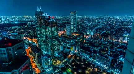 Rolgordijnen Tokyo Shinjuku Nachtzicht Cyberpunk ~ Nachtzicht van Tokyo Shinjuku Cyberpunk ~ © 拓也 神崎