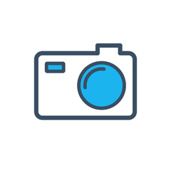 Camera icon filled outline style