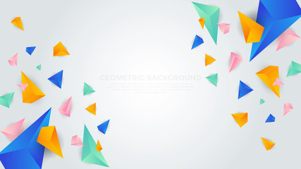 colorful abstract 3D triangle background isolated on white silver background. Vector. Eps 10