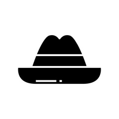 Hat black icon, concept illustration, vector flat symbol, glyph sign.