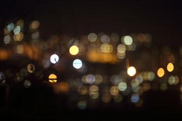 Night city lights. Bokeh background