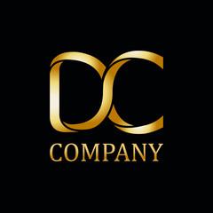 D C initial shiny royal initial letter logo dsign