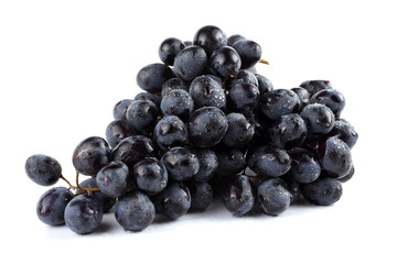 Black grape isolated on white