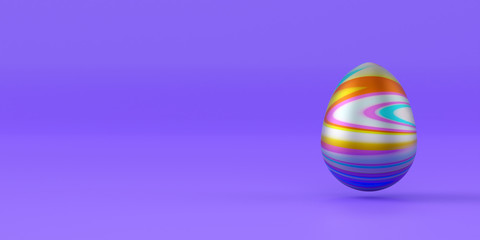 colored easter egg stand in a row on a isolated background. 3d illustration