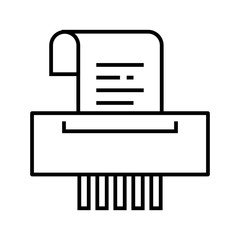 Shredder line icon, concept sign, outline vector illustration, linear symbol.