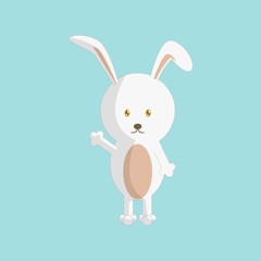 Cute cartoon rabbit with standing pose