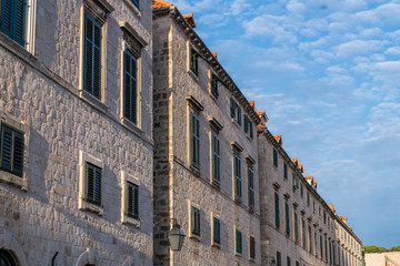 City street and ancient building in Dubrovnik, Croatia