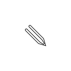 Pencil icon. List edit button. Drawing symbol. Logo design element