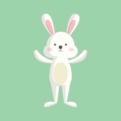 Cute cartoon rabbit with standing pose