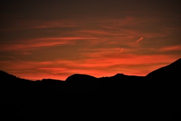 sunset in mountains